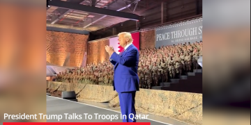 President Trump Talks To Troops In Qatar, Slams Biden & Promises Pay Raise